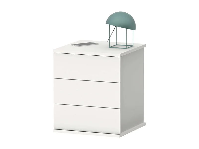 Mesita Noche Dana Blanco 3 Cajones Dormitorio 49x41x40 cm