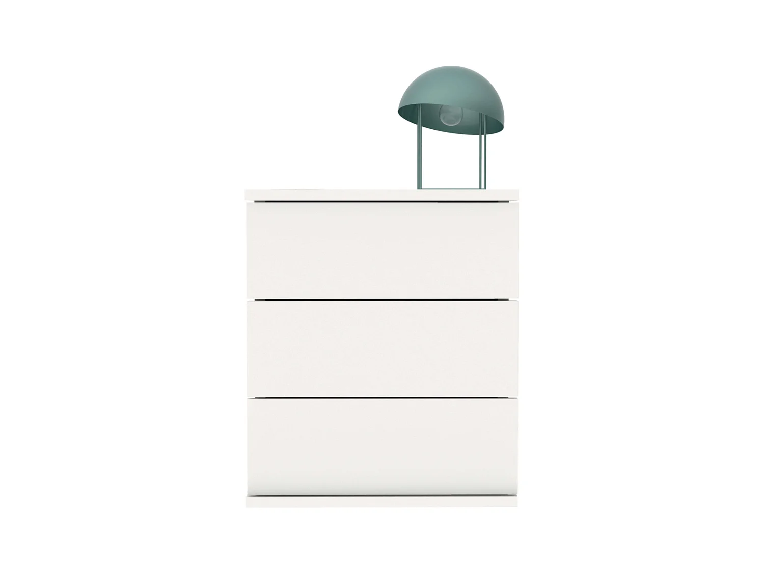 Table de chevet blanche Dana 3 tiroirs Chambre 49x41x40 cm