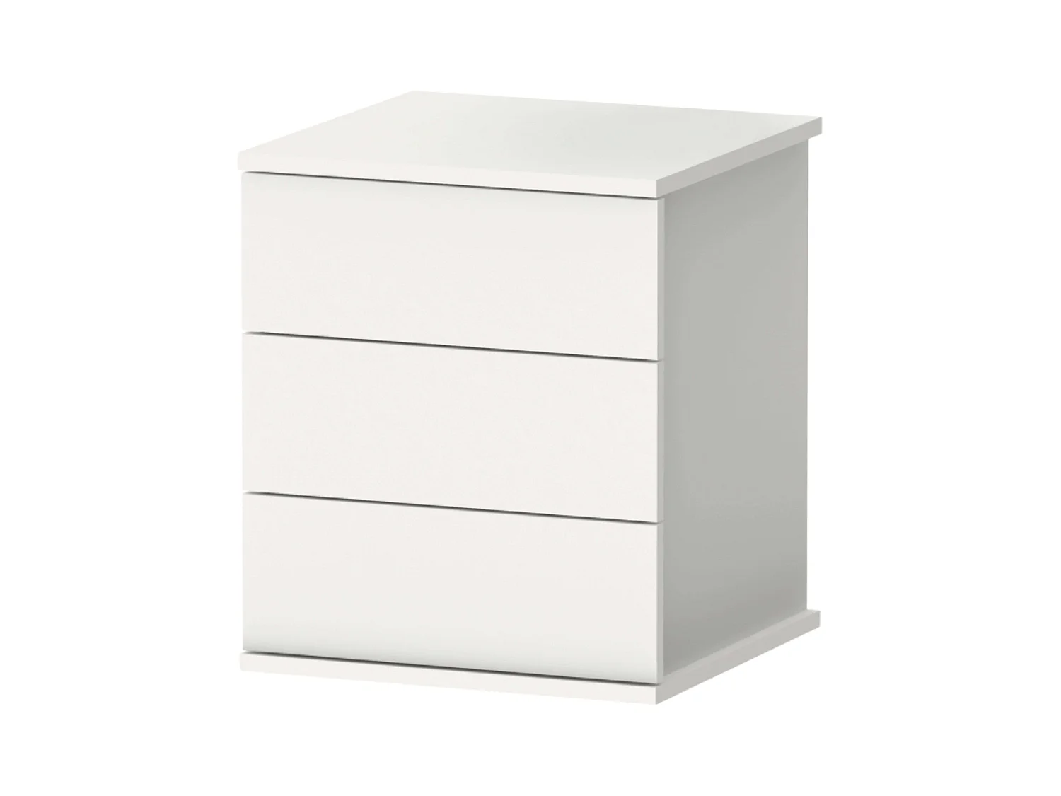 Table de chevet blanche Dana 3 tiroirs Chambre 49x41x40 cm