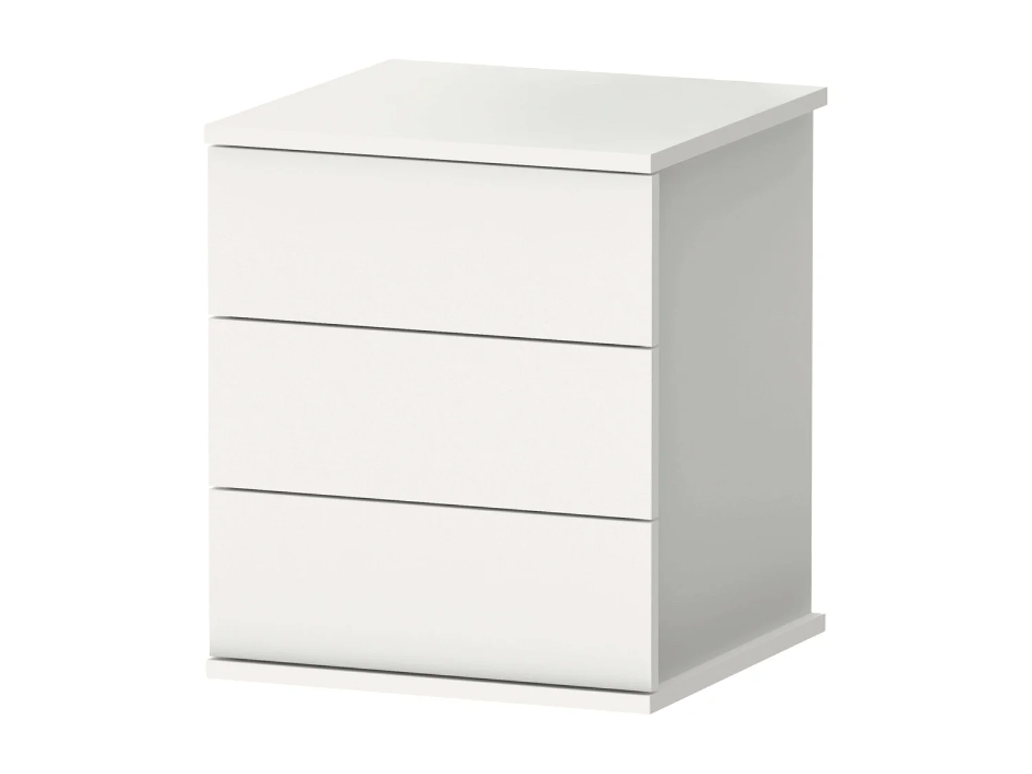 Table de chevet blanche Dana 3 tiroirs Chambre 49x41x40 cm