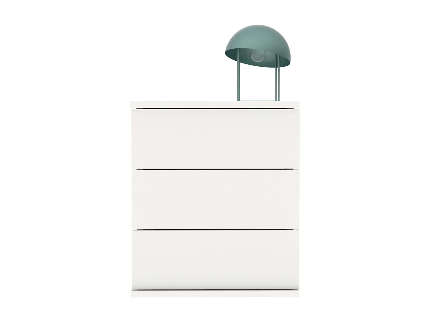 Table de chevet blanche Dana 3 tiroirs Chambre 49x41x40 cm