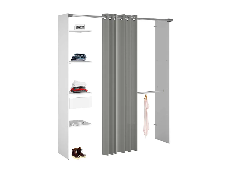 Vestidor Modular Abierto Custom Blanco con Modulo G 4 Estantes 138x180 cm