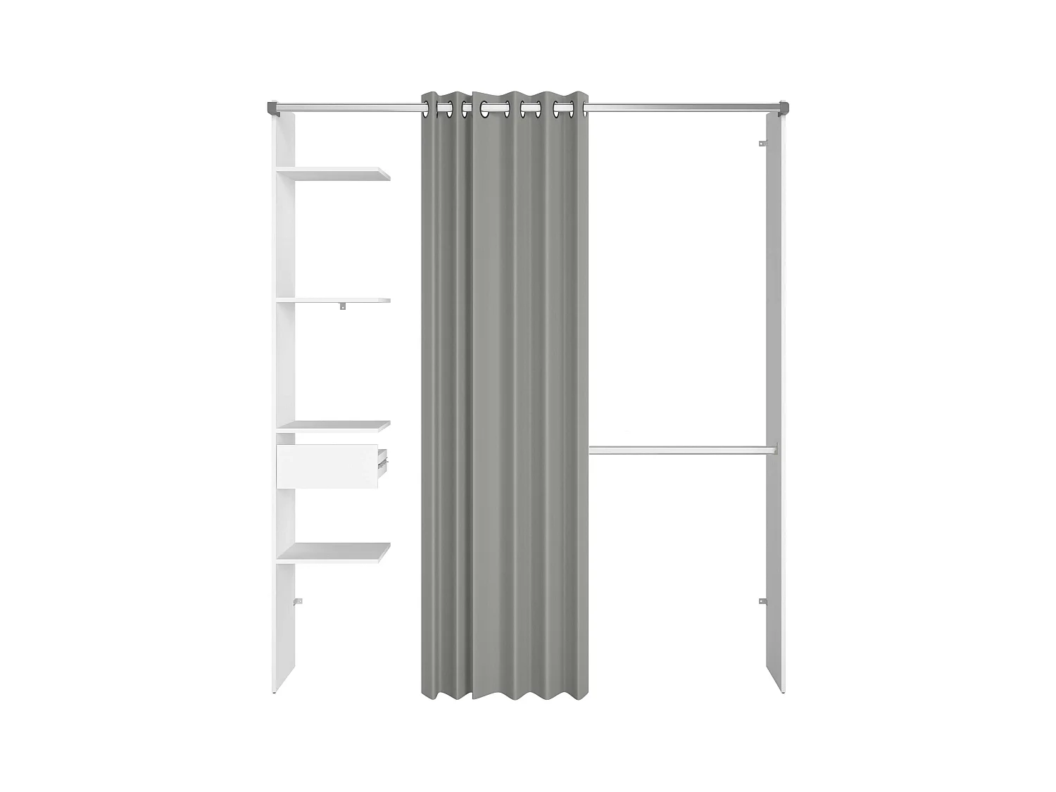 Vestidor Modular Abierto Custom Blanco con Modulo G 4 Estantes 138x180 cm