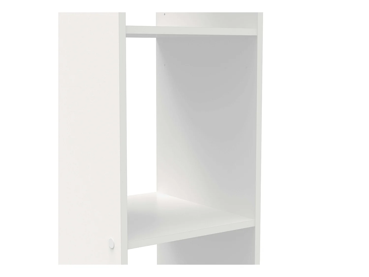 Dressing mural Barbara pour chambre à coucher, 4 étagères, bar, blanc, 123 x 180 x 40 cm