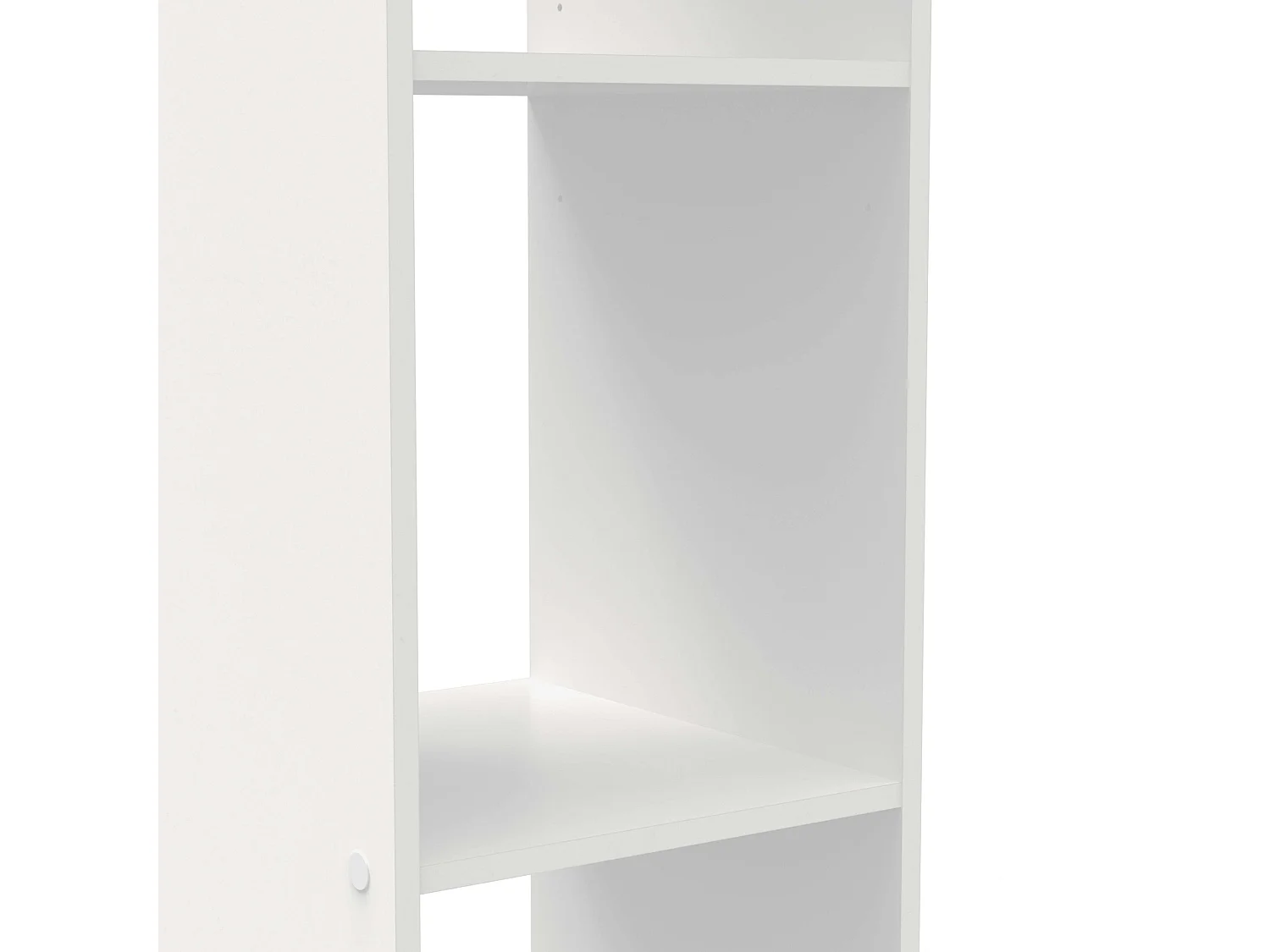 Dressing mural Barbara pour chambre à coucher, 4 étagères, bar, blanc, 123 x 180 x 40 cm