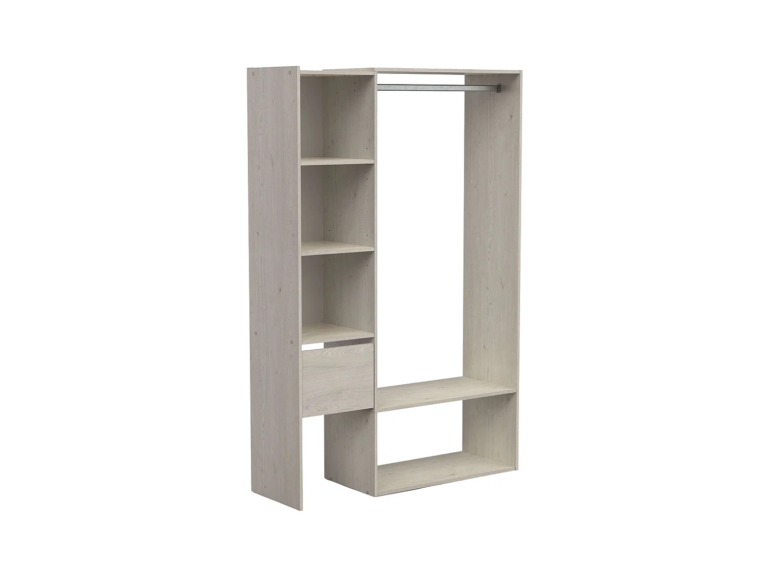 Vestidor Flower Melamina, Roble Topanga, 119x183 cm, 1 Cajón, Barra, 5 Estantes