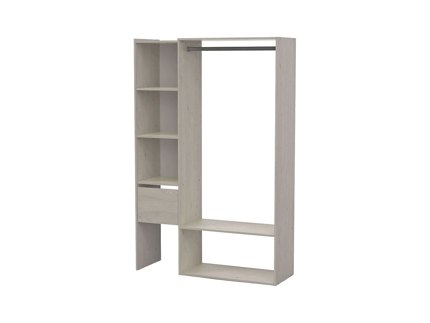 Vestidor Flower Melamina, Roble Topanga, 119x183 cm, 1 Cajón, Barra, 5 Estantes