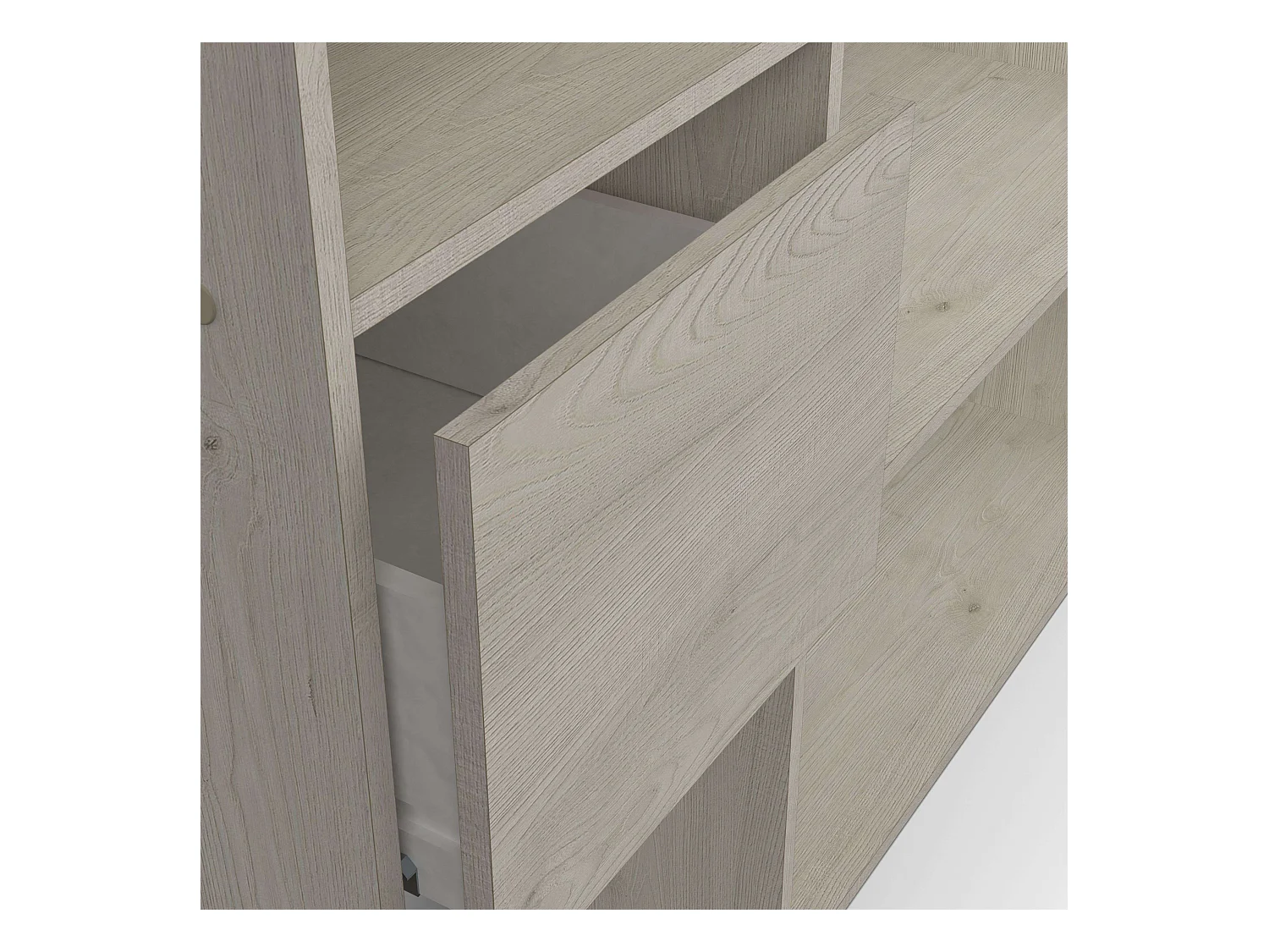 Vestidor Flower Melamina, Roble Topanga, 119x183 cm, 1 Cajón, Barra, 5 Estantes