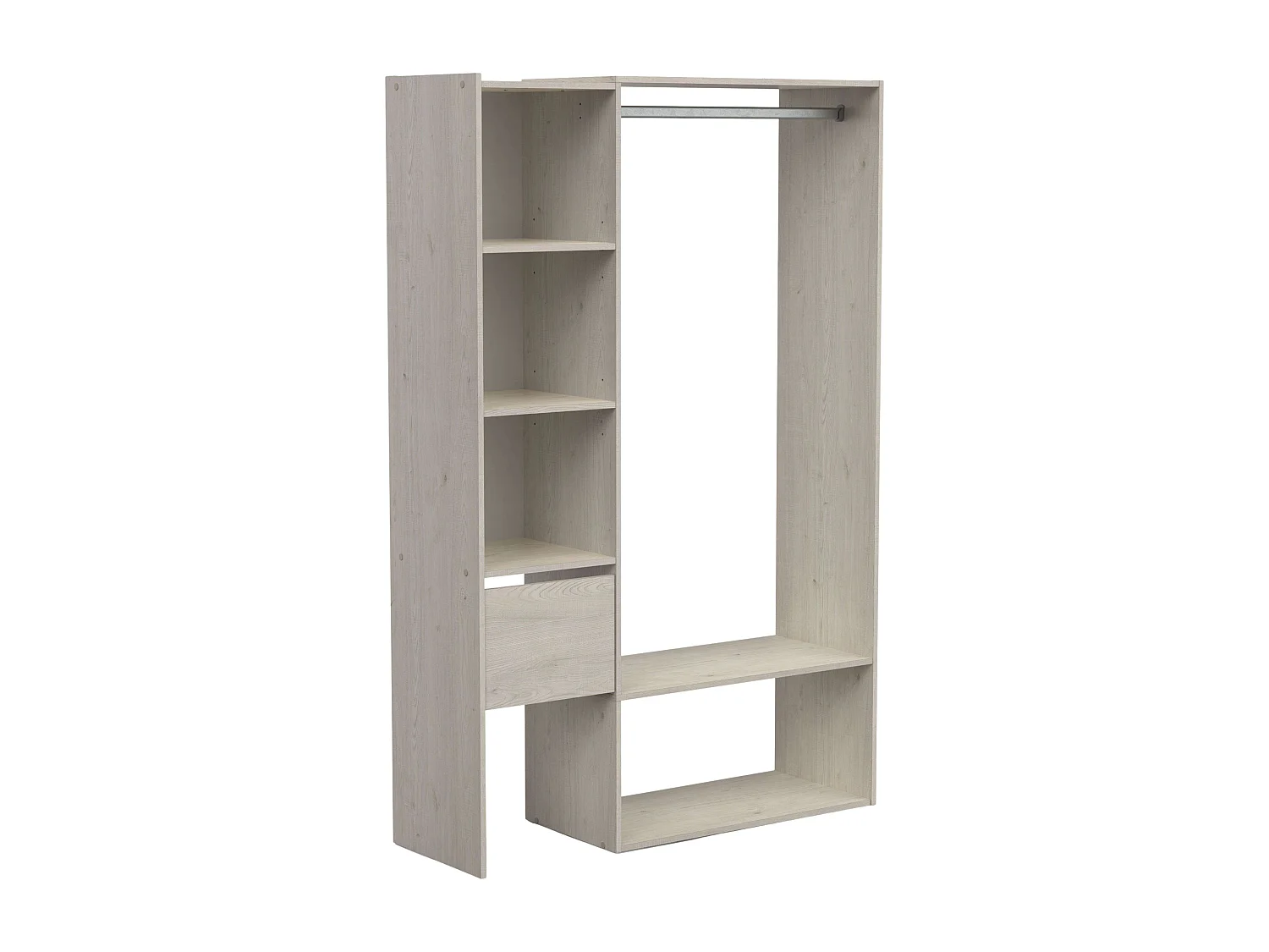 Vestidor Flower Melamina, Roble Topanga, 119x183 cm, 1 Cajón, Barra, 5 Estantes