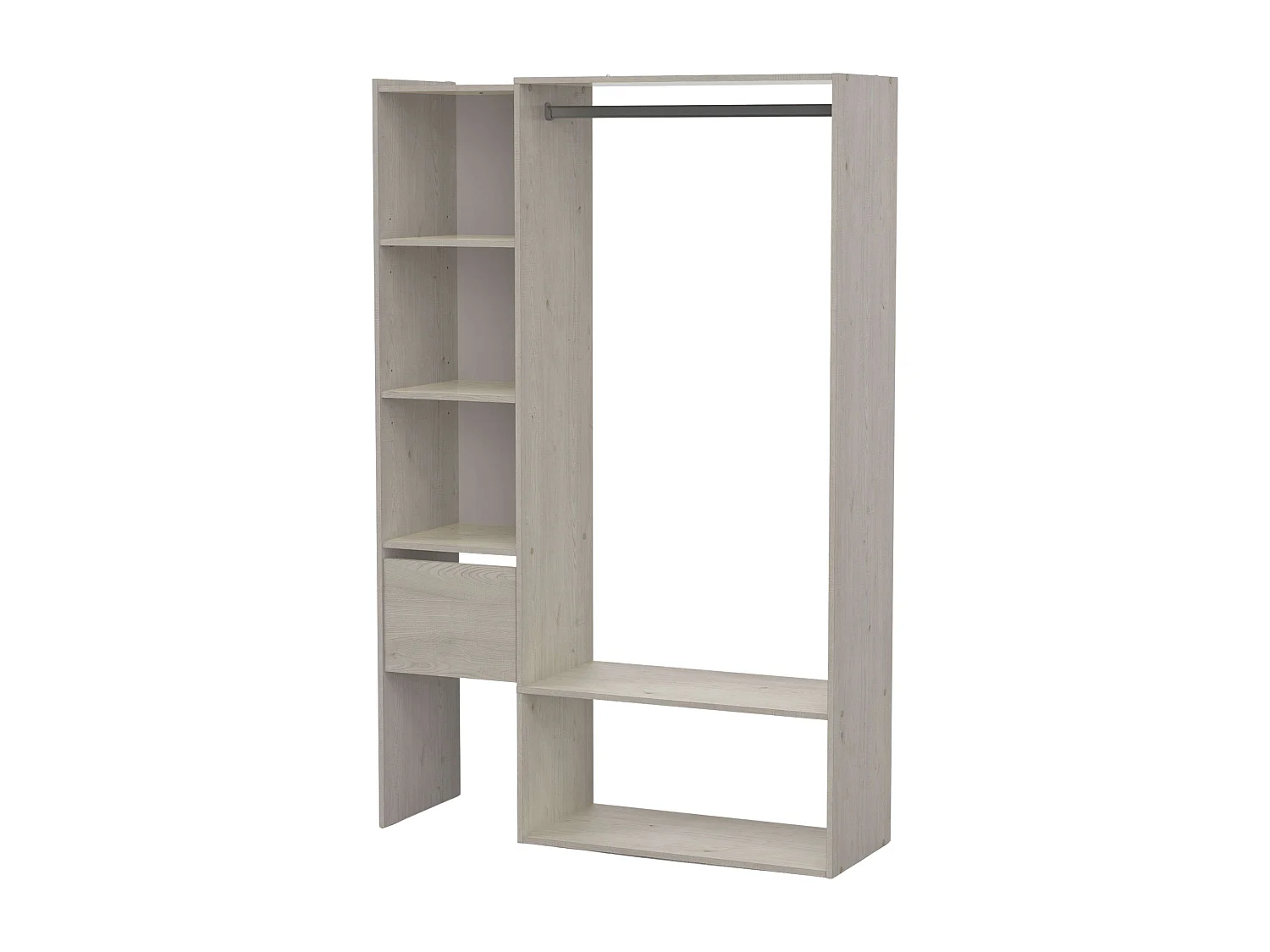 Vestidor Flower Melamina, Roble Topanga, 119x183 cm, 1 Cajón, Barra, 5 Estantes