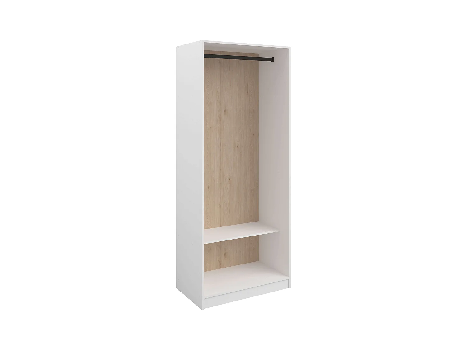 Vestidor Flexa Dormitorio 1 Estante y 1 Barra Madera Claro Blanco 83x200x50 cm