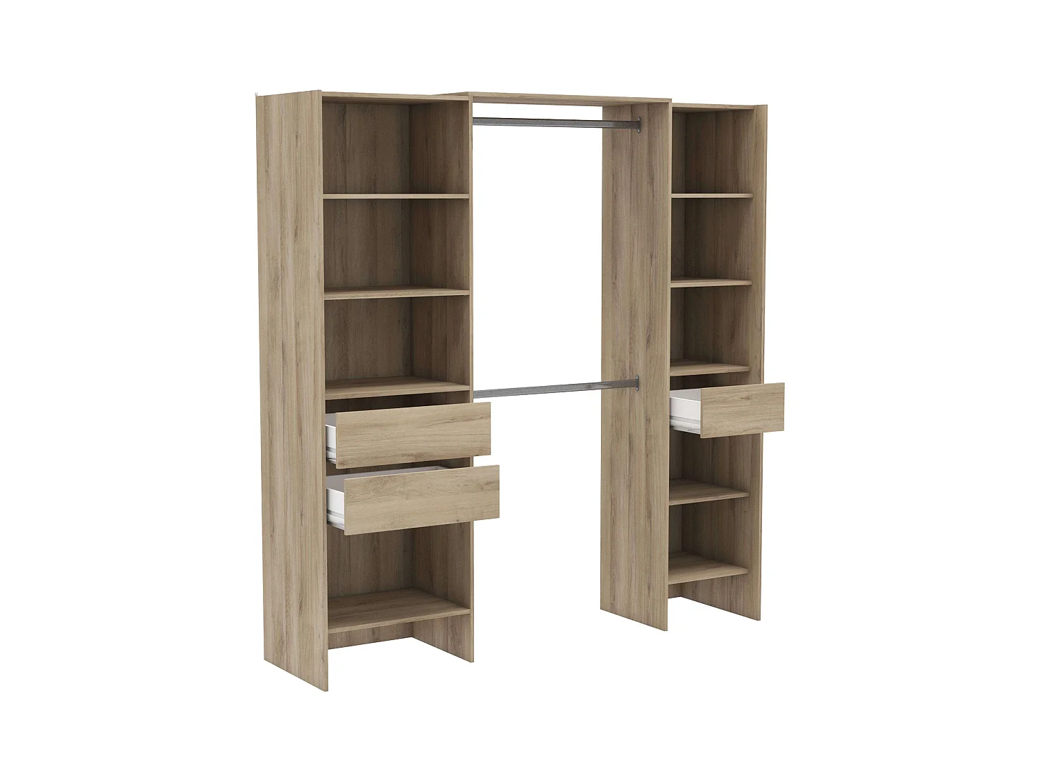 Vestidor Miami 2 Columnas Roble Kronberg 205x154-191x50 cm Industrial