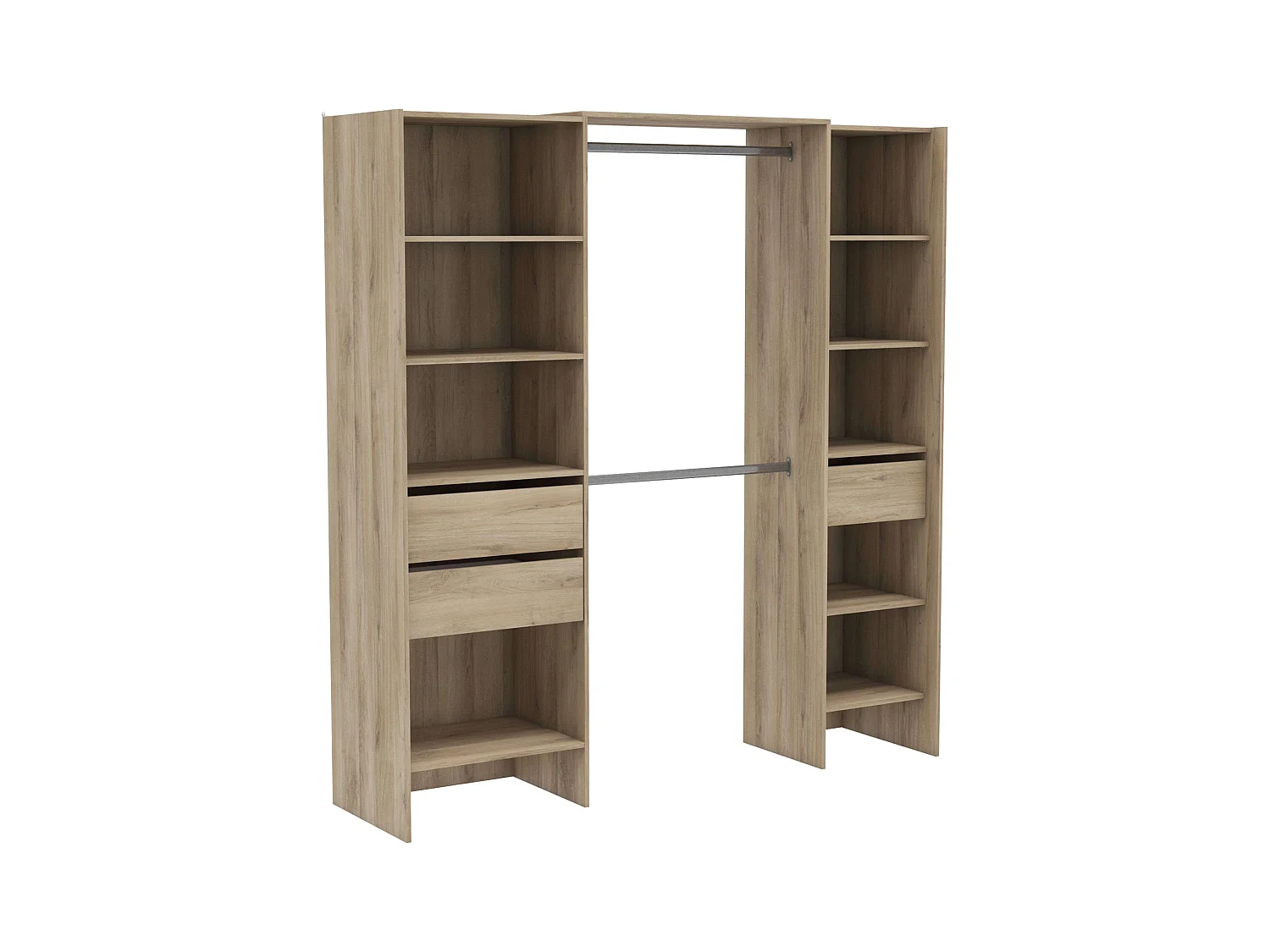 Vestidor Miami 2 Columnas Roble Kronberg 205x154-191x50 cm Industrial