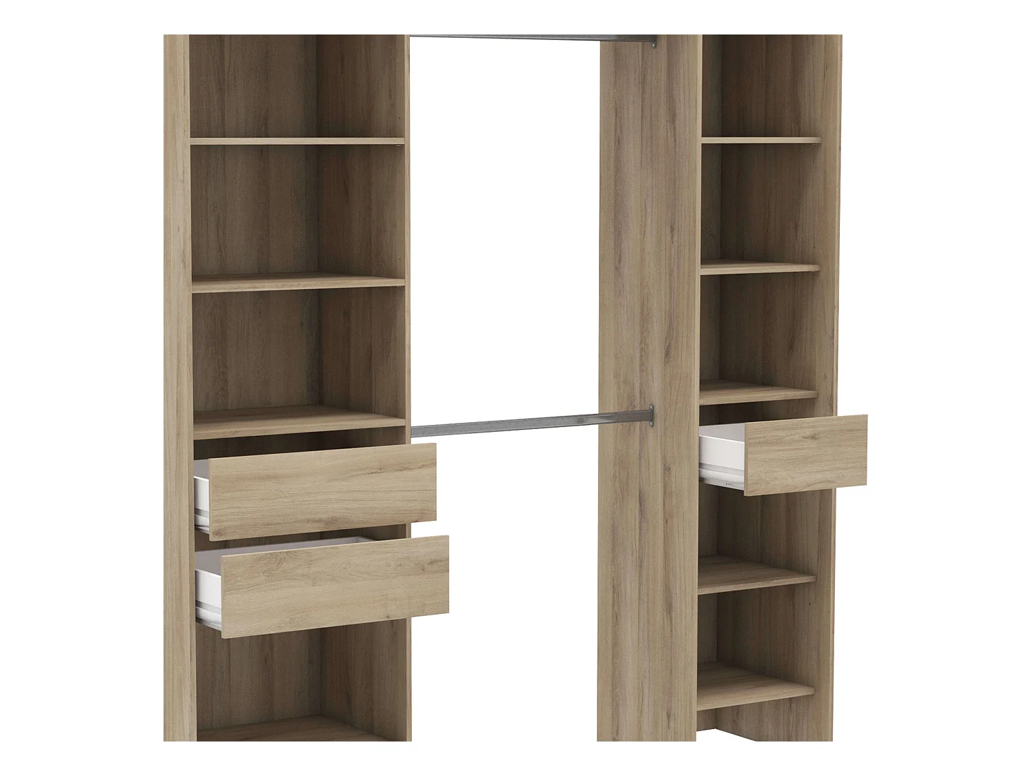 Vestidor Miami 2 Columnas Roble Kronberg 205x154-191x50 cm Industrial