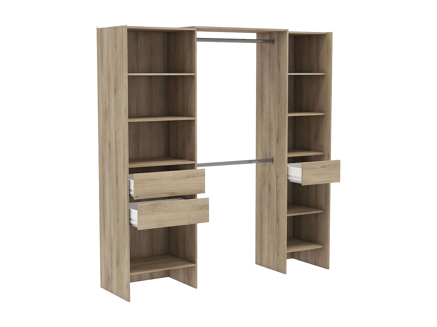 Vestidor Miami 2 Columnas Roble Kronberg 205x154-191x50 cm Industrial