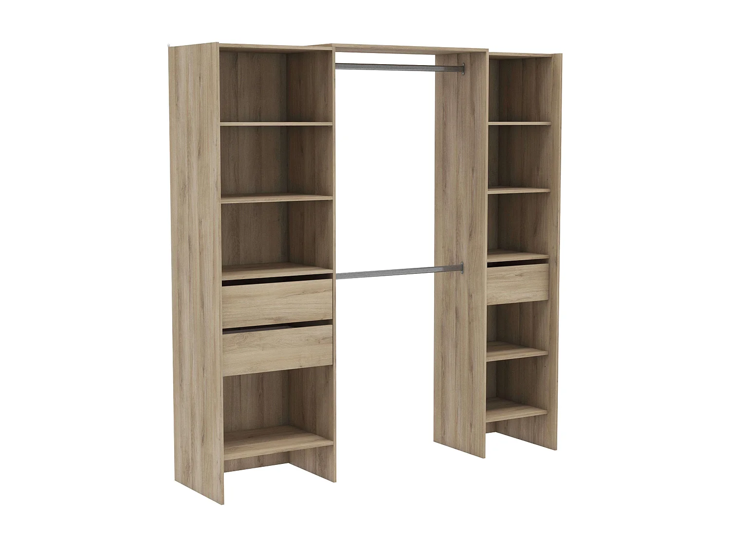 Vestidor Miami 2 Columnas Roble Kronberg 205x154-191x50 cm Industrial