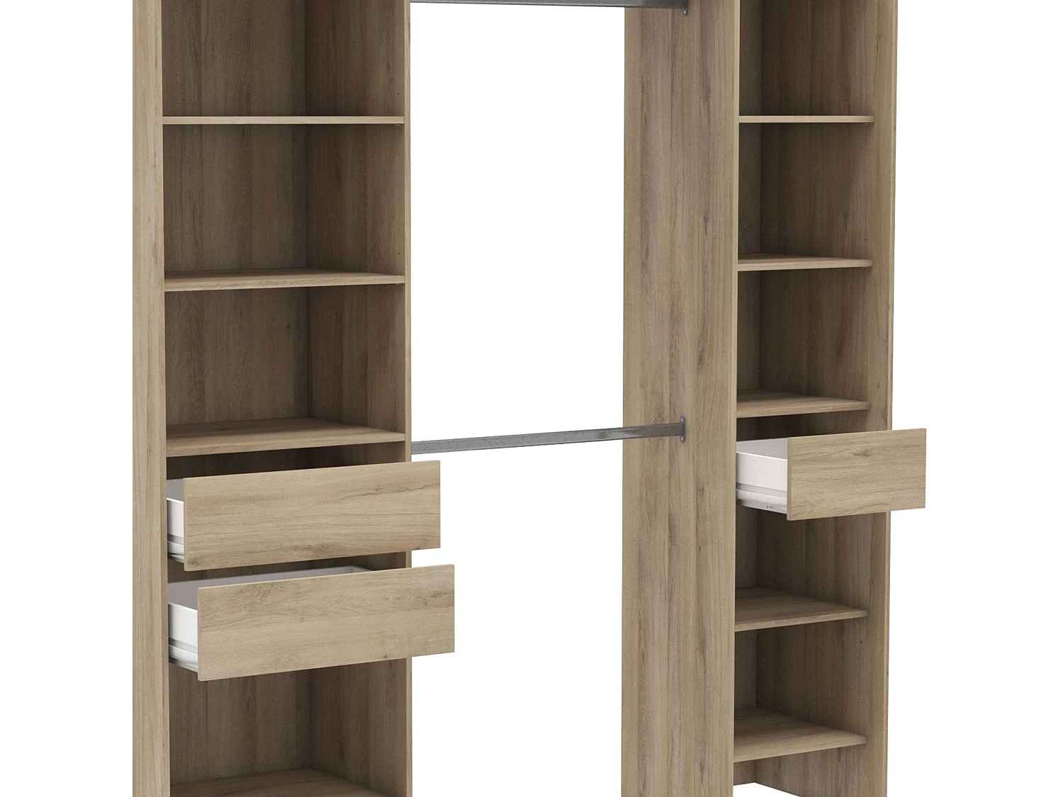 Vestidor Miami 2 Columnas Roble Kronberg 205x154-191x50 cm Industrial