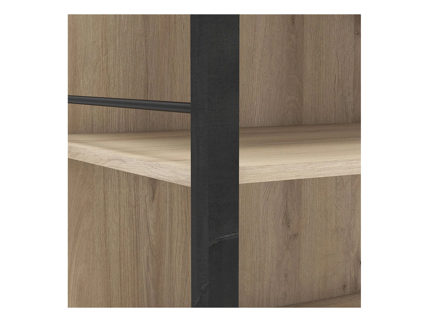 Vestidor Urano Roble Kronberg y Negro 180x45x208 cm Dormitorio Ind.