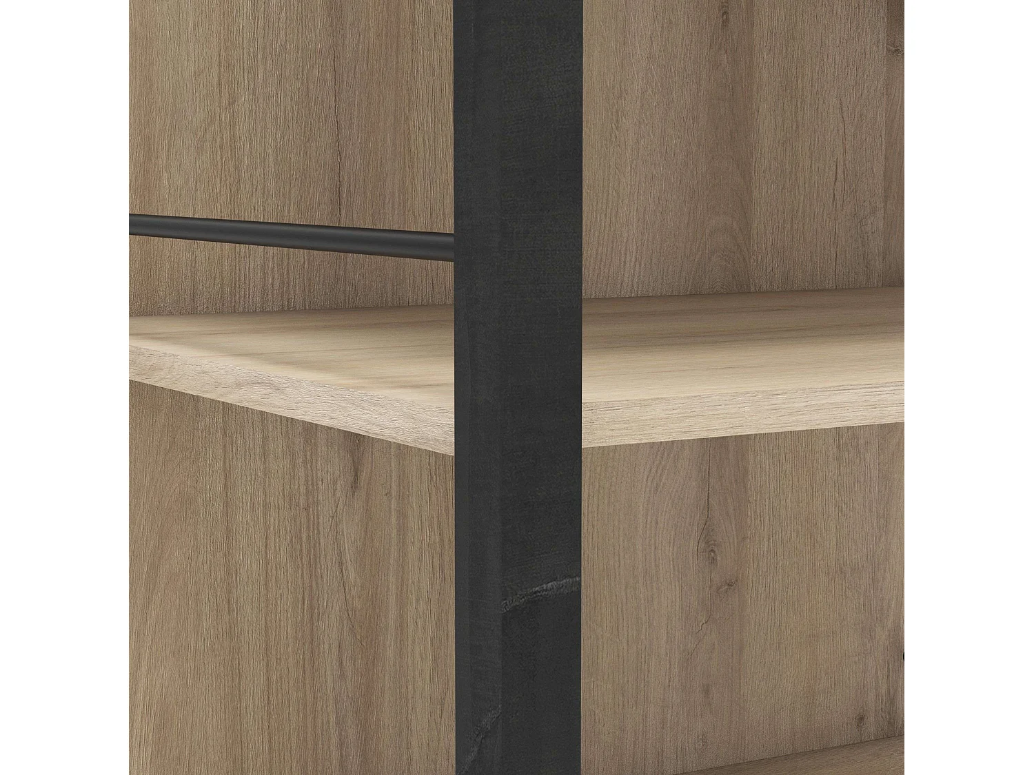 Vestidor Urano Roble Kronberg y Negro 180x45x208 cm Dormitorio Ind.