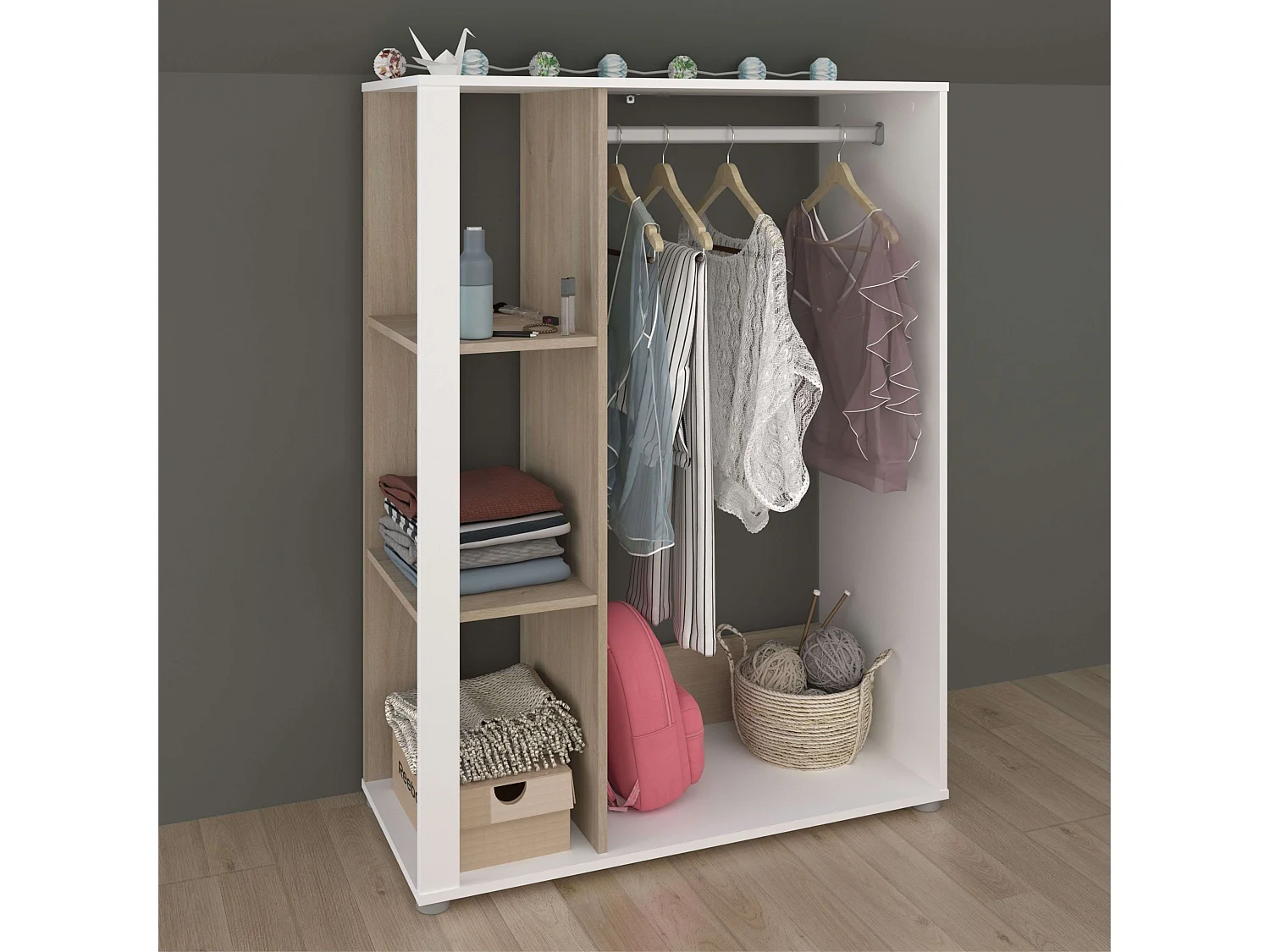 Dressing Boréal Chêne Japonais Blanc Mat 90x79 cm