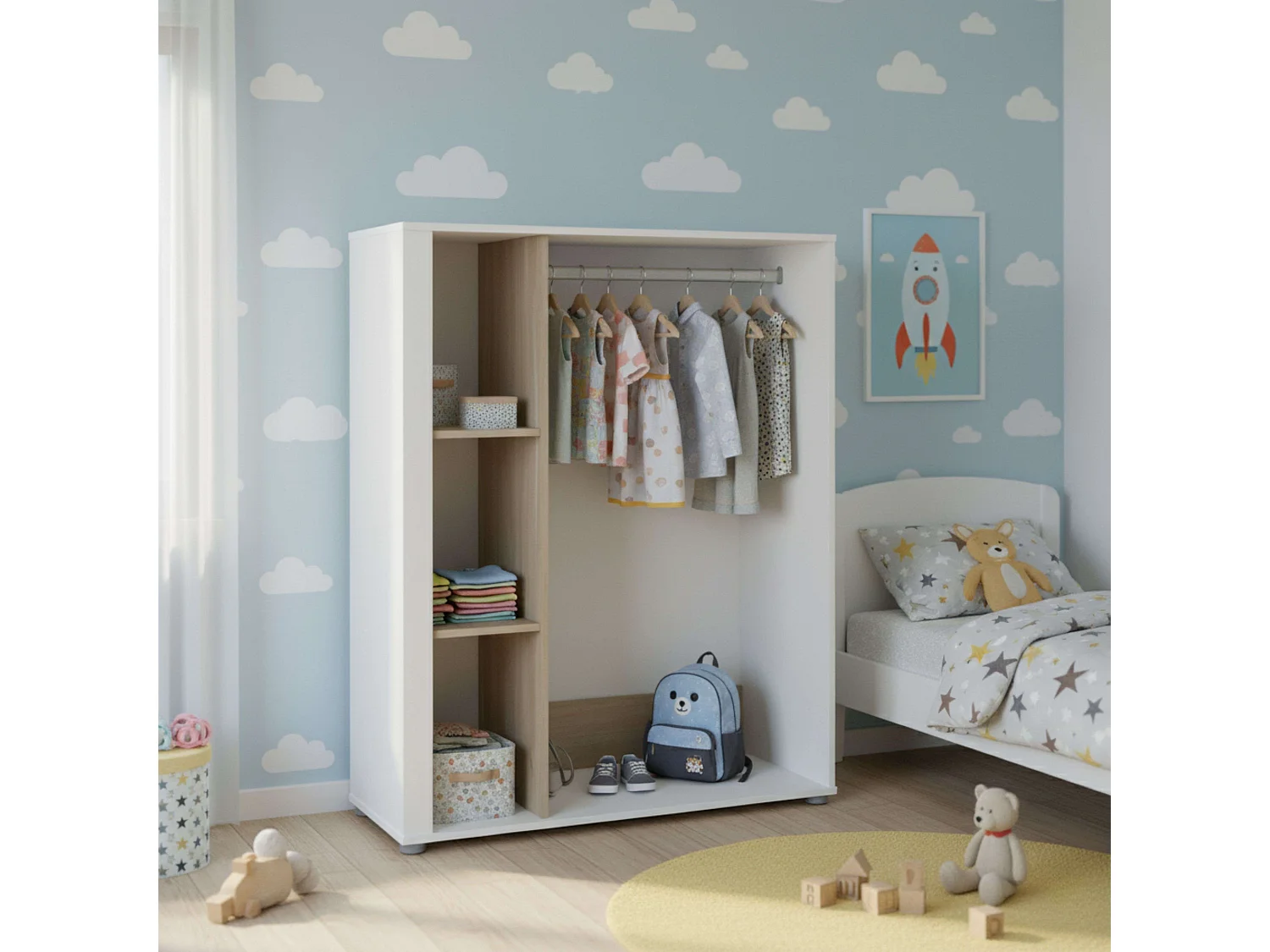 Dressing Boréal Chêne Japonais Blanc Mat 90x79 cm