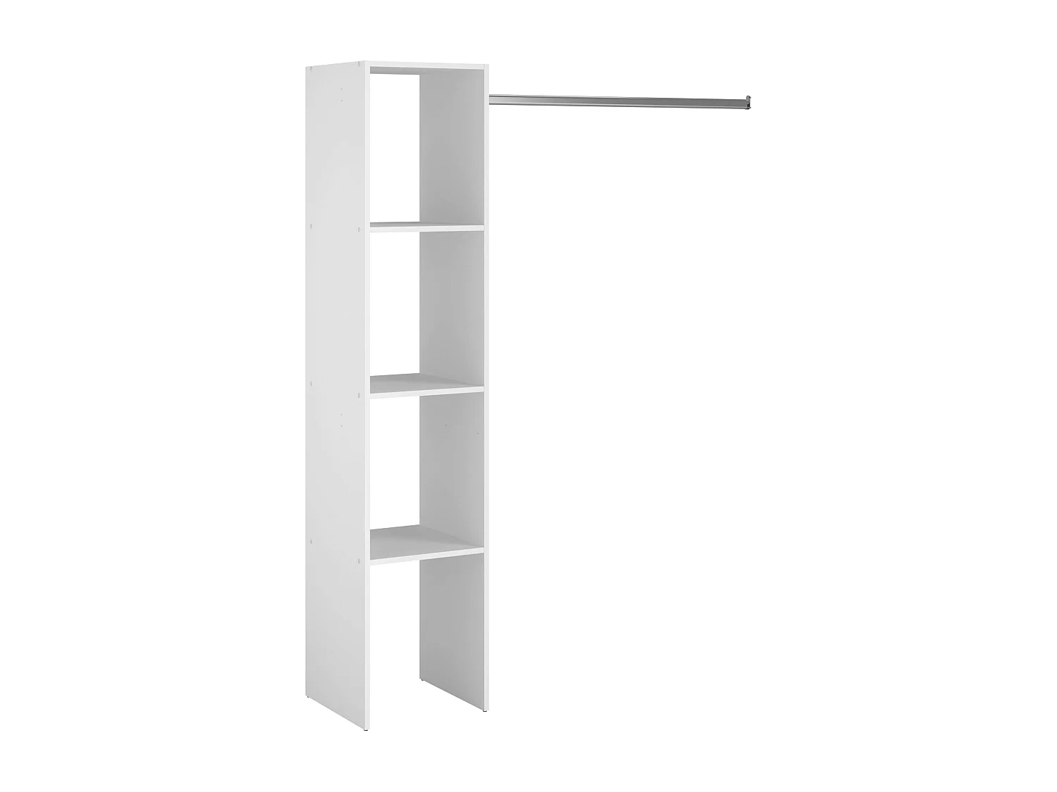 Dressing ouvert modulable blanc sur mesure avec module A, 3 étagères 138 x 180 cm