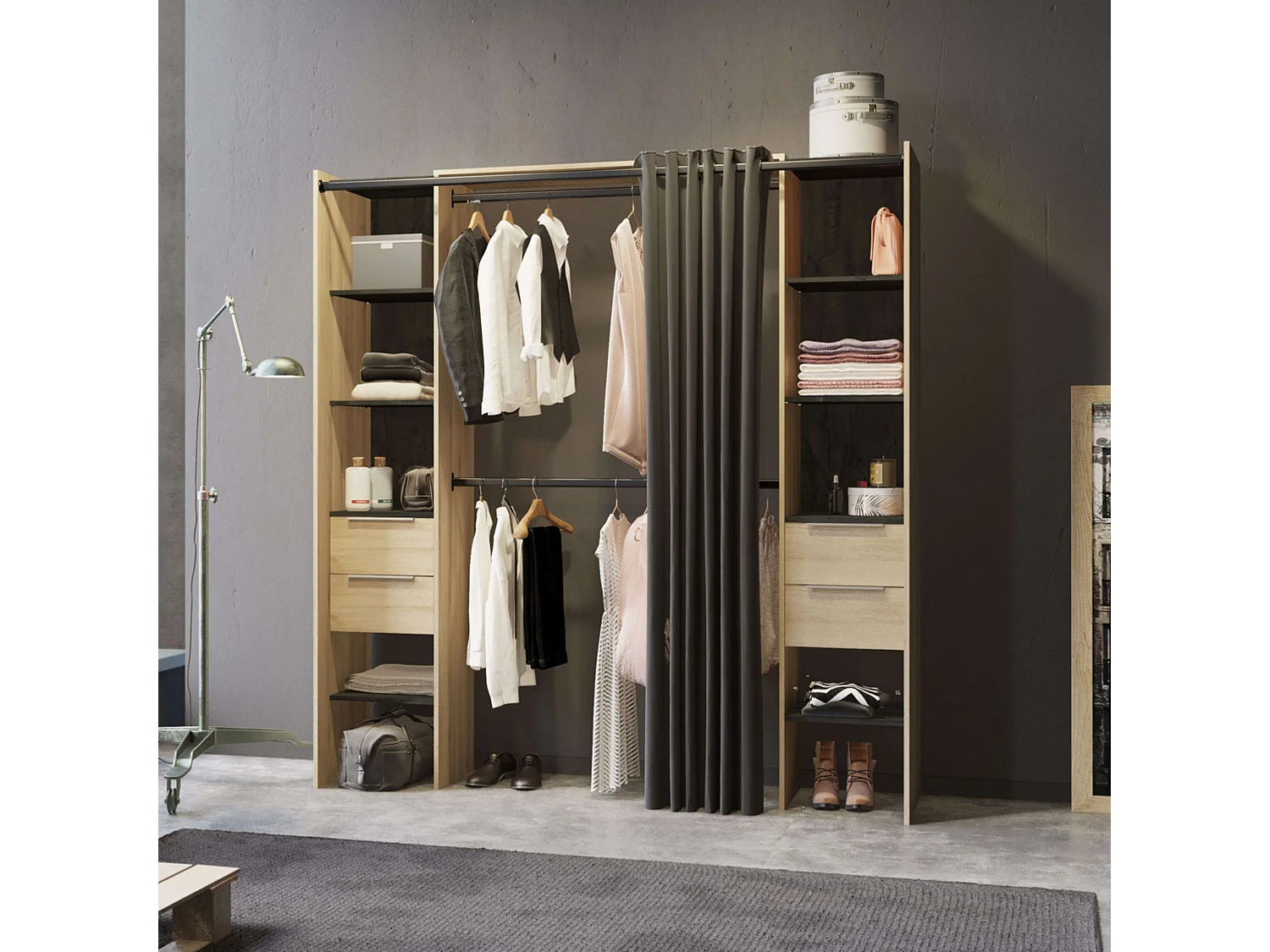 Vestidor Abierto Dana Kronberg & Sidewalk 203x115-190x50cm Habitación Moderna