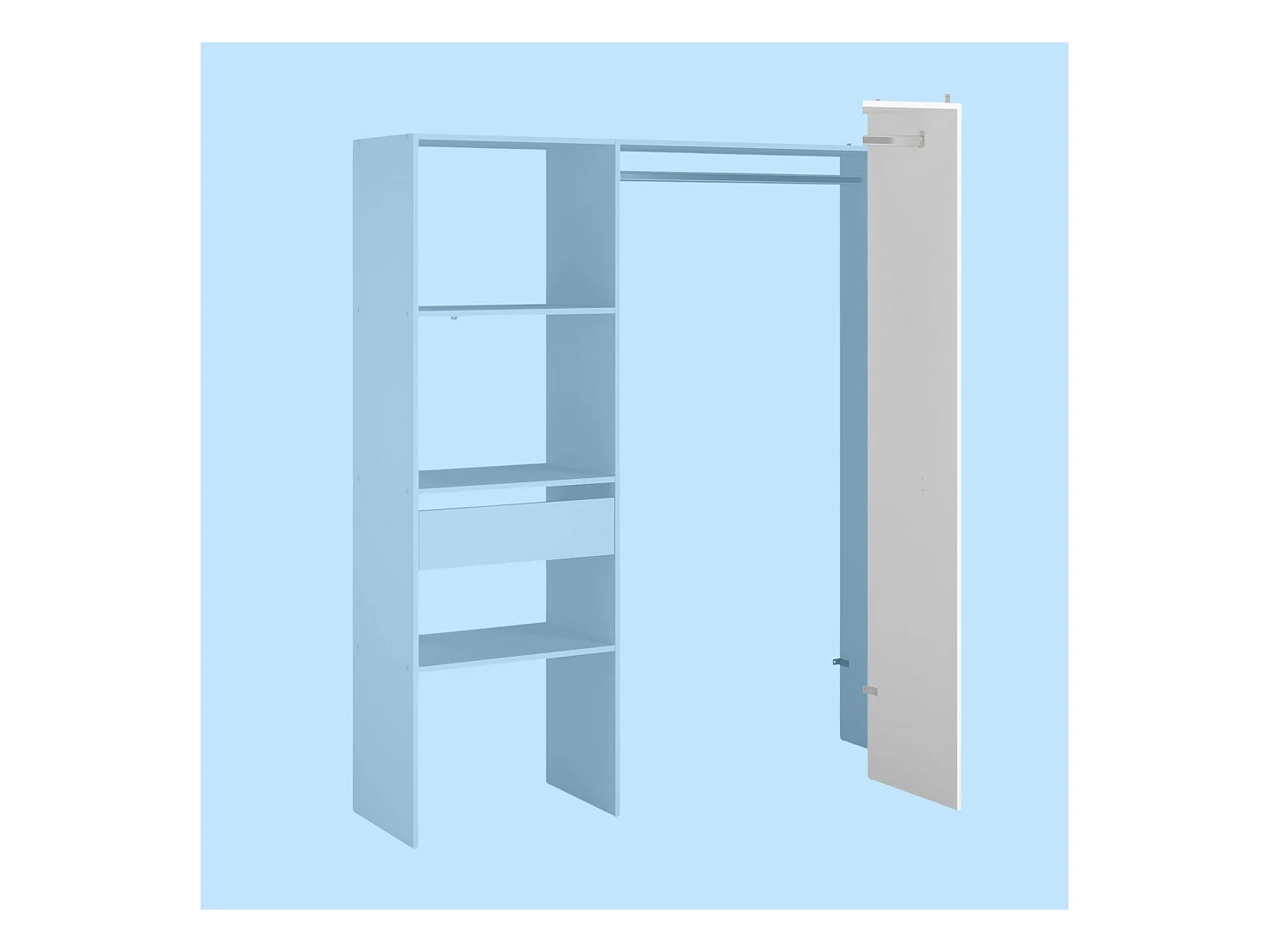 Dressing ouvert modulable pour chambre à coucher Blanc Module E 2x180 cm