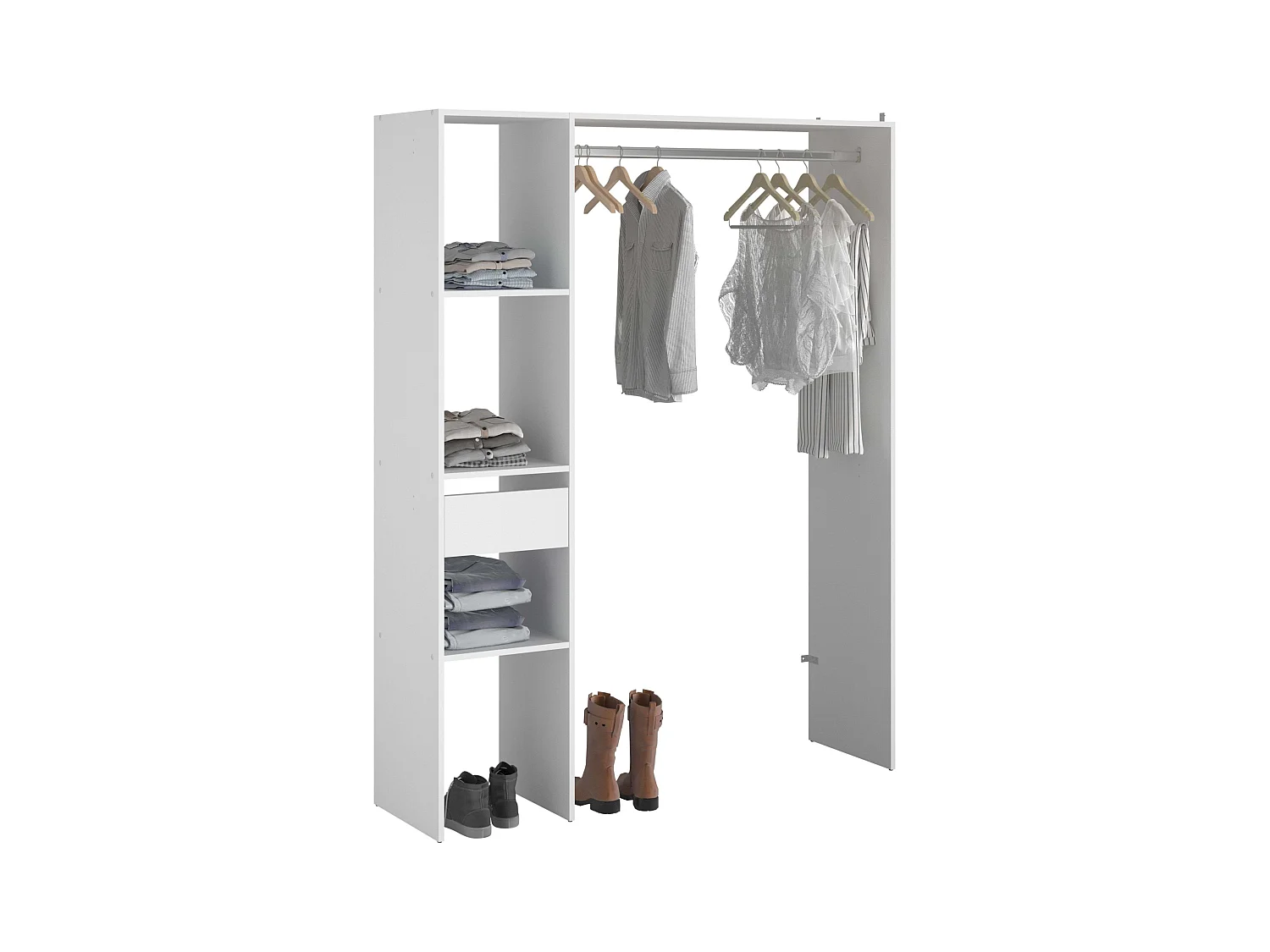 Dressing ouvert modulable pour chambre à coucher Blanc Module E 2x180 cm