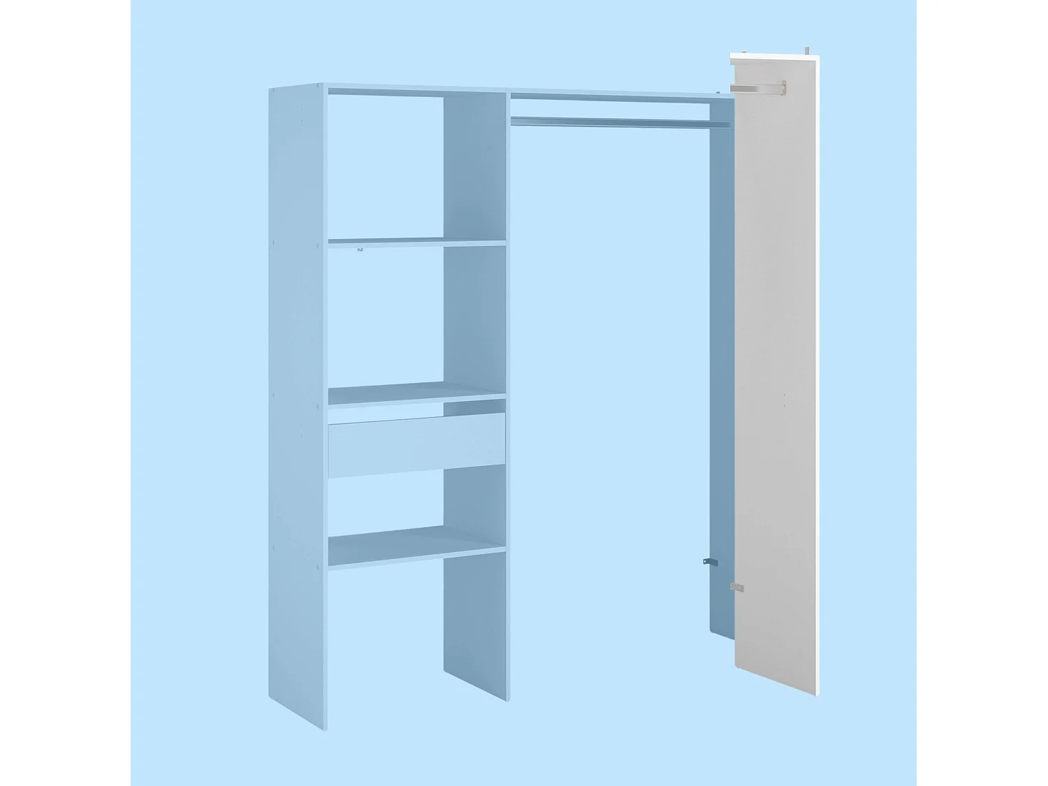 Dressing ouvert modulable pour chambre à coucher Blanc Module E 2x180 cm