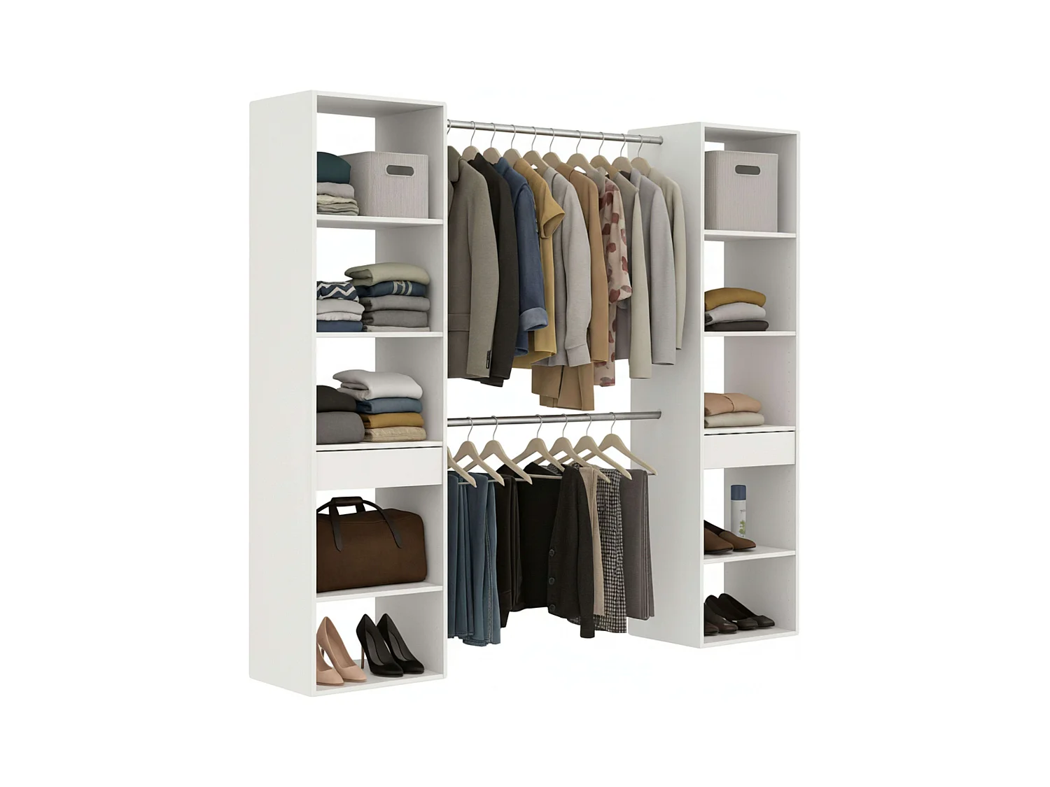 Vestidor abierto Cloe Blanco Mate 200x200x50 cm