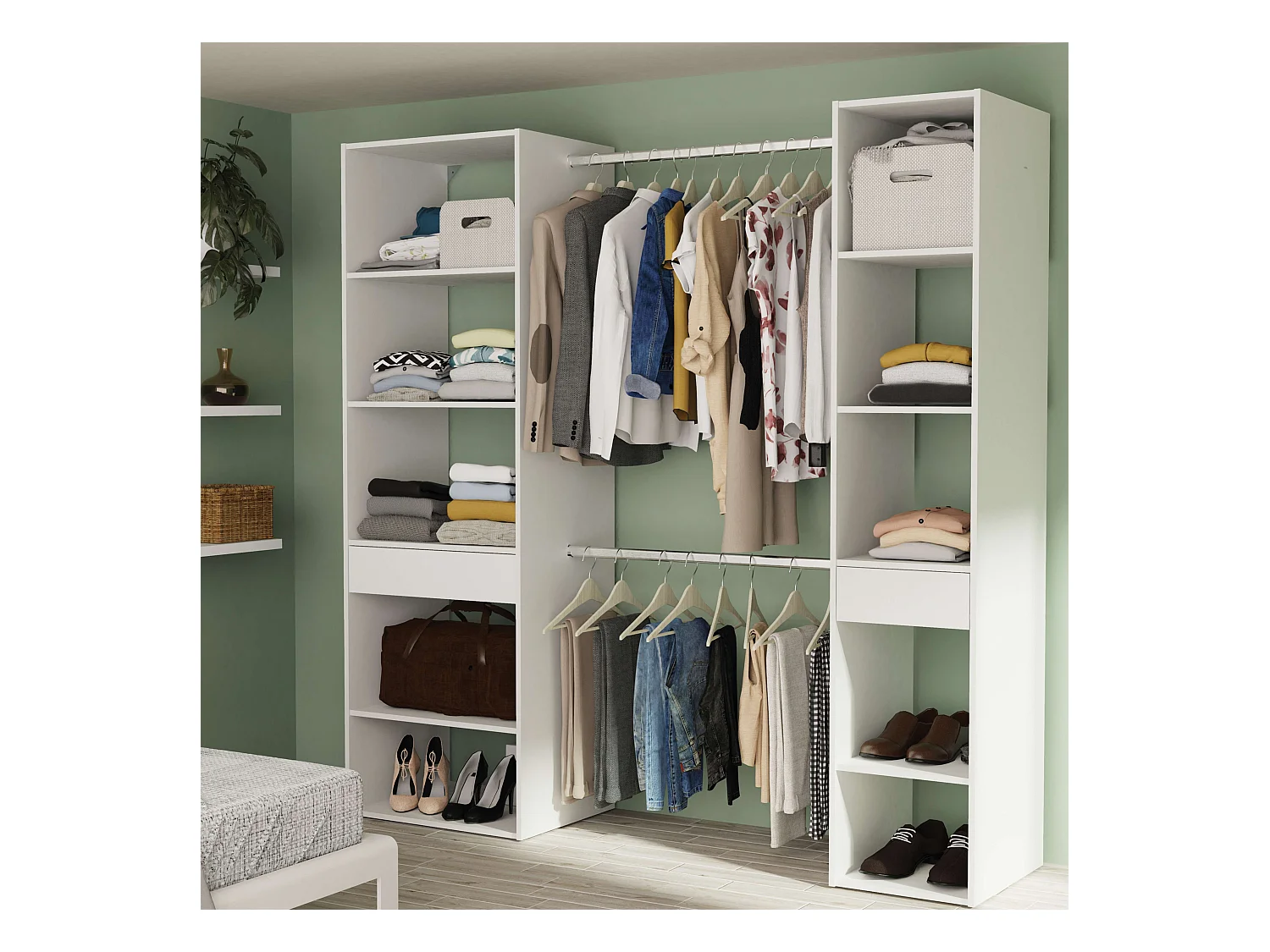 Vestidor abierto Cloe Blanco Mate 200x200x50 cm