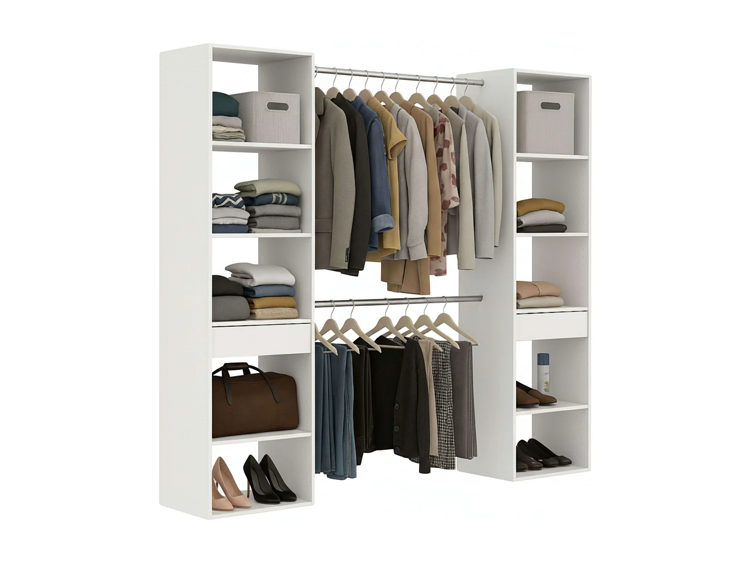 Vestidor abierto Cloe Blanco Mate 200x200x50 cm