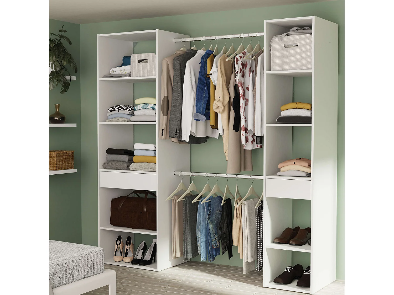 Vestidor abierto Cloe Blanco Mate 200x200x50 cm