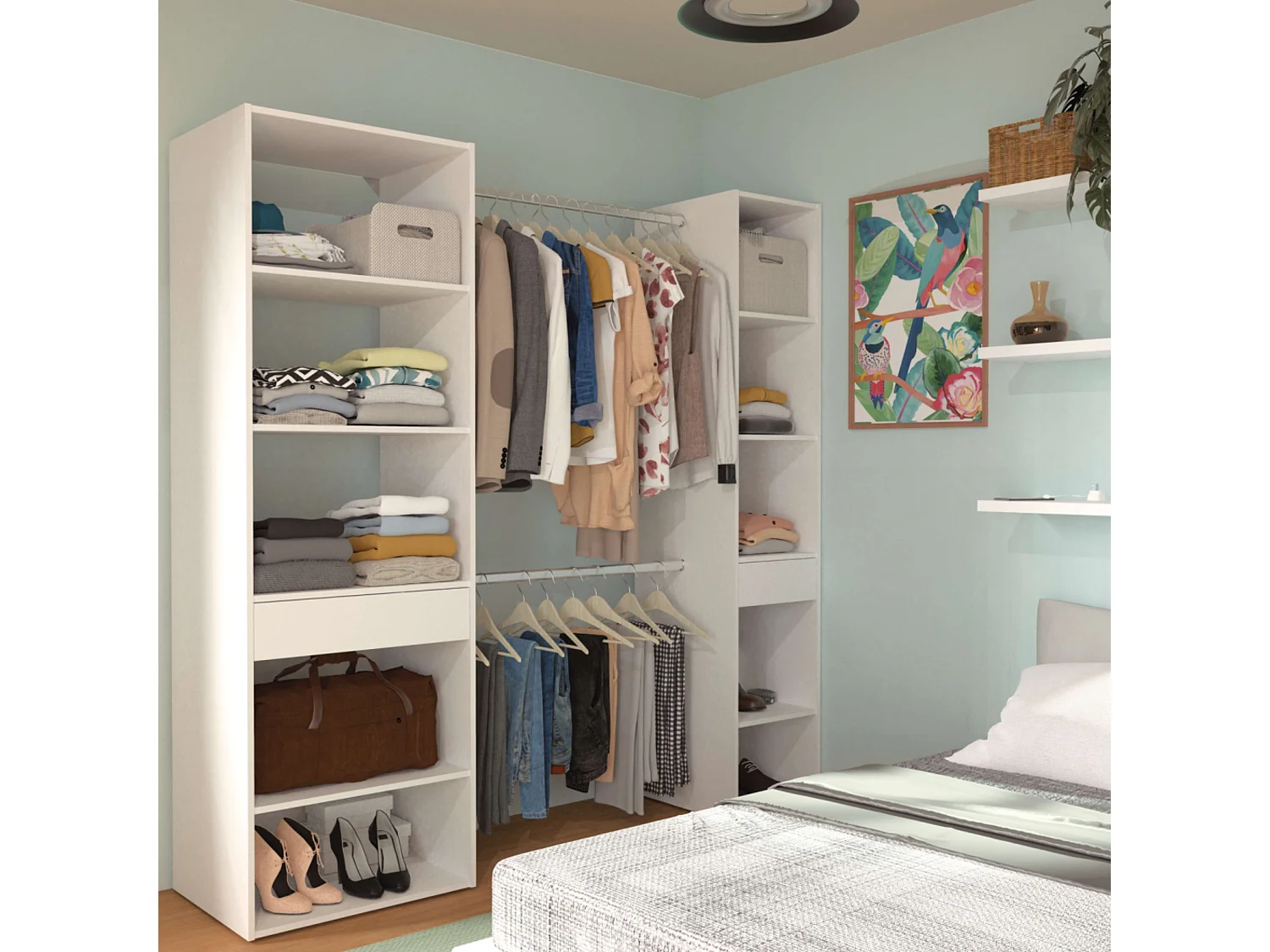 Vestidor abierto Cloe Blanco Mate 200x200x50 cm