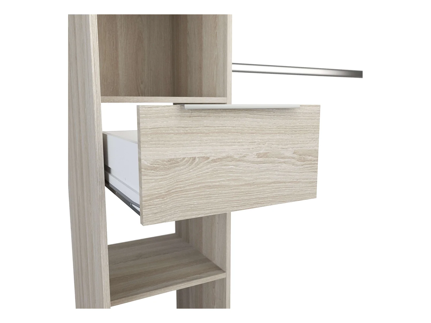 Armario/Vestidor Abierto Dana para Dormitorio en Roble Shannon 203x115-190x50 cm