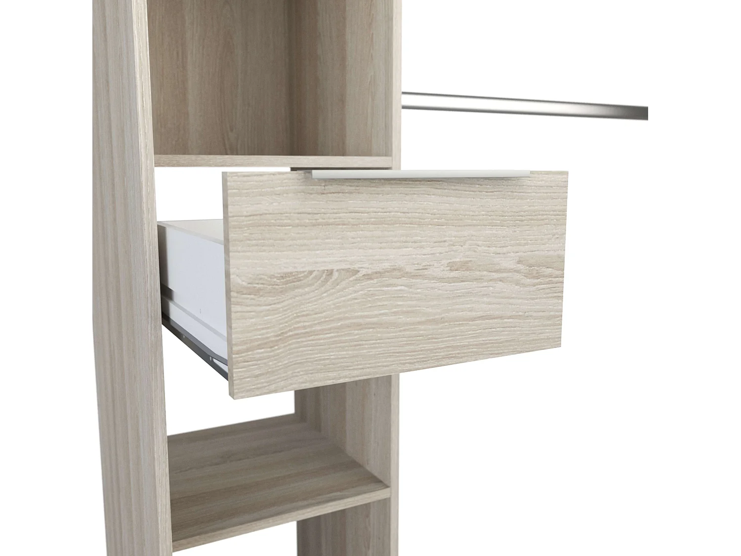 Armario/Vestidor Abierto Dana para Dormitorio en Roble Shannon 203x115-190x50 cm