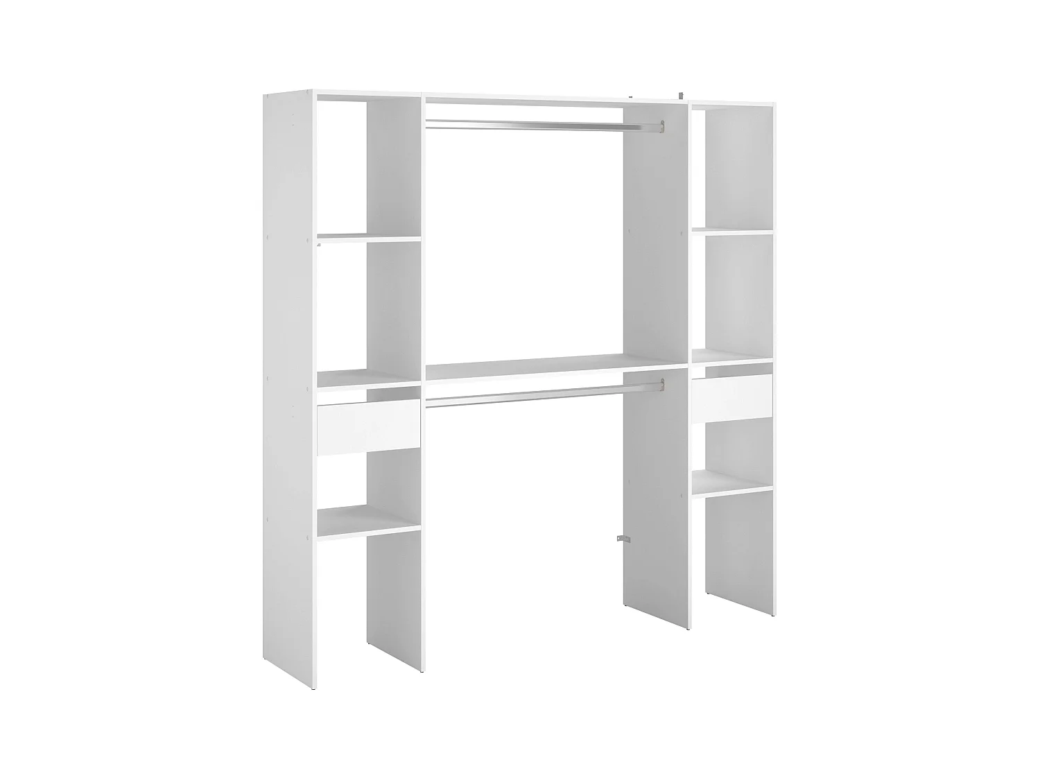 Vestidor Modular Abierto Custom Blanco Módulo C 6 Estantes 176x180 cm