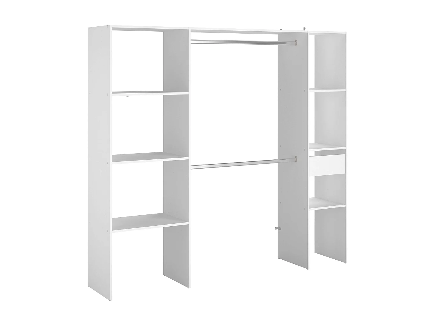 Vestidor Modular Abierto Blanco Módulo B+C 6 Estantes, Cajón 198x180 cm