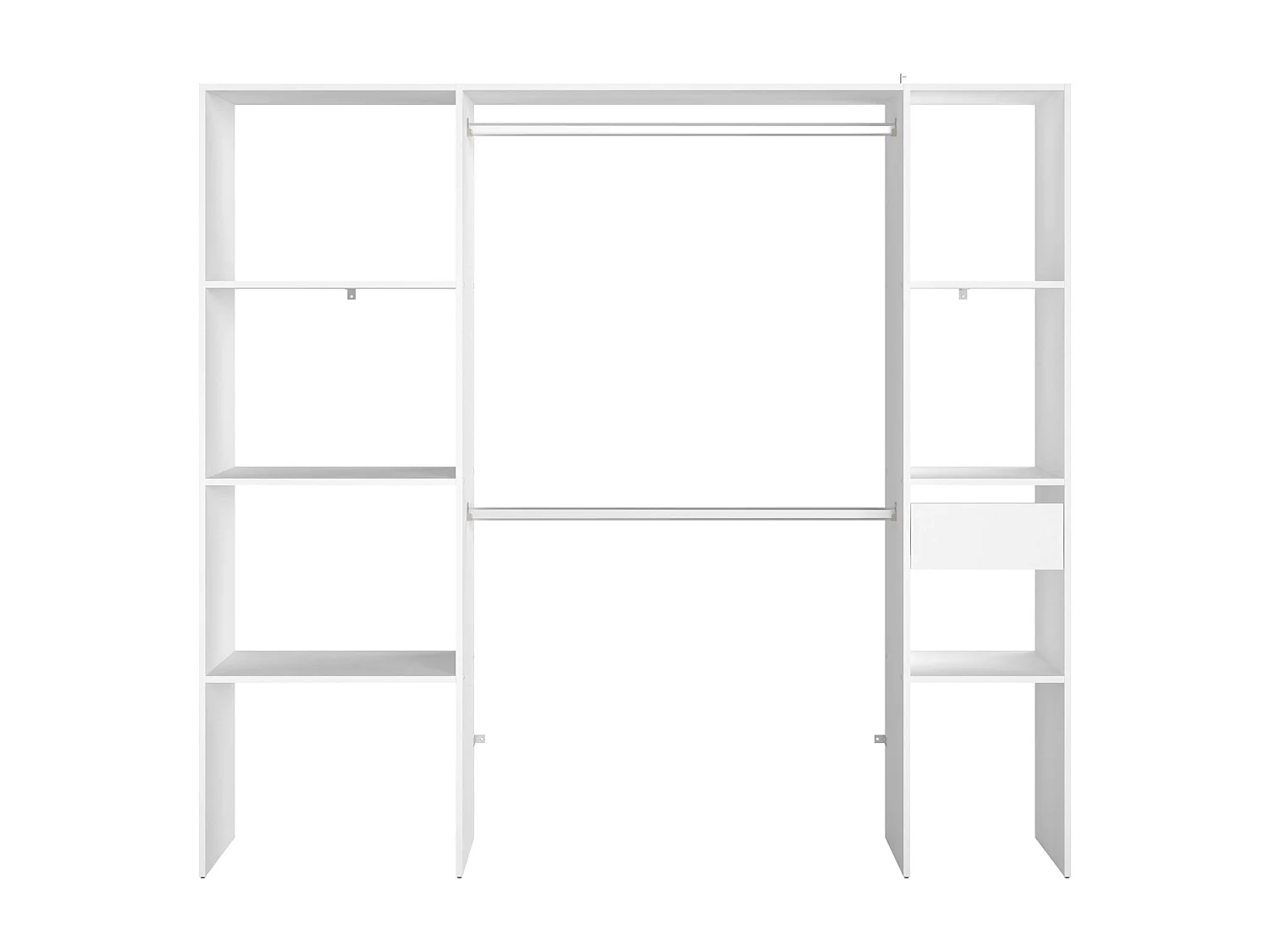 Vestidor Modular Abierto Blanco Módulo B+C 6 Estantes, Cajón 198x180 cm
