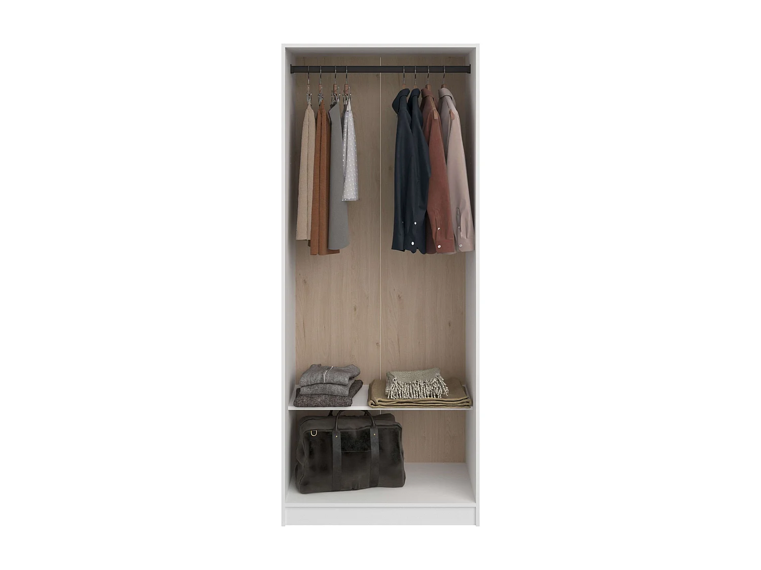 Vestidor modular Flexa 2 cajones 4 estantes color madera claro/blanco 166cm