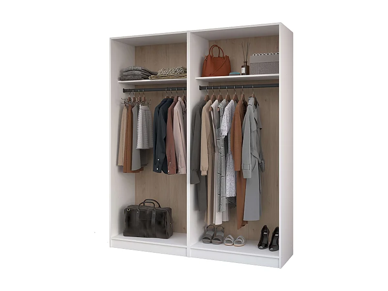 Vestidor modular Flexa 2 cajones 4 estantes color madera claro/blanco 166cm
