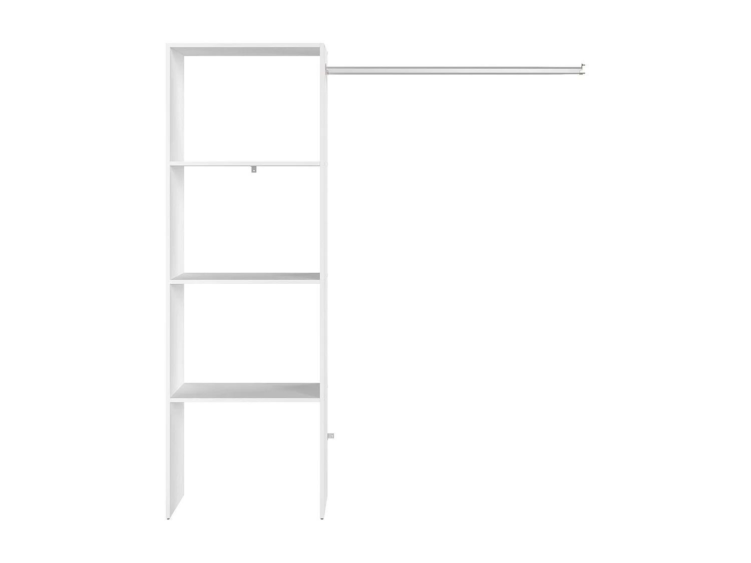 Dressing modulable sur mesure blanc avec module B, 3 étagères et bar 160x180 cm