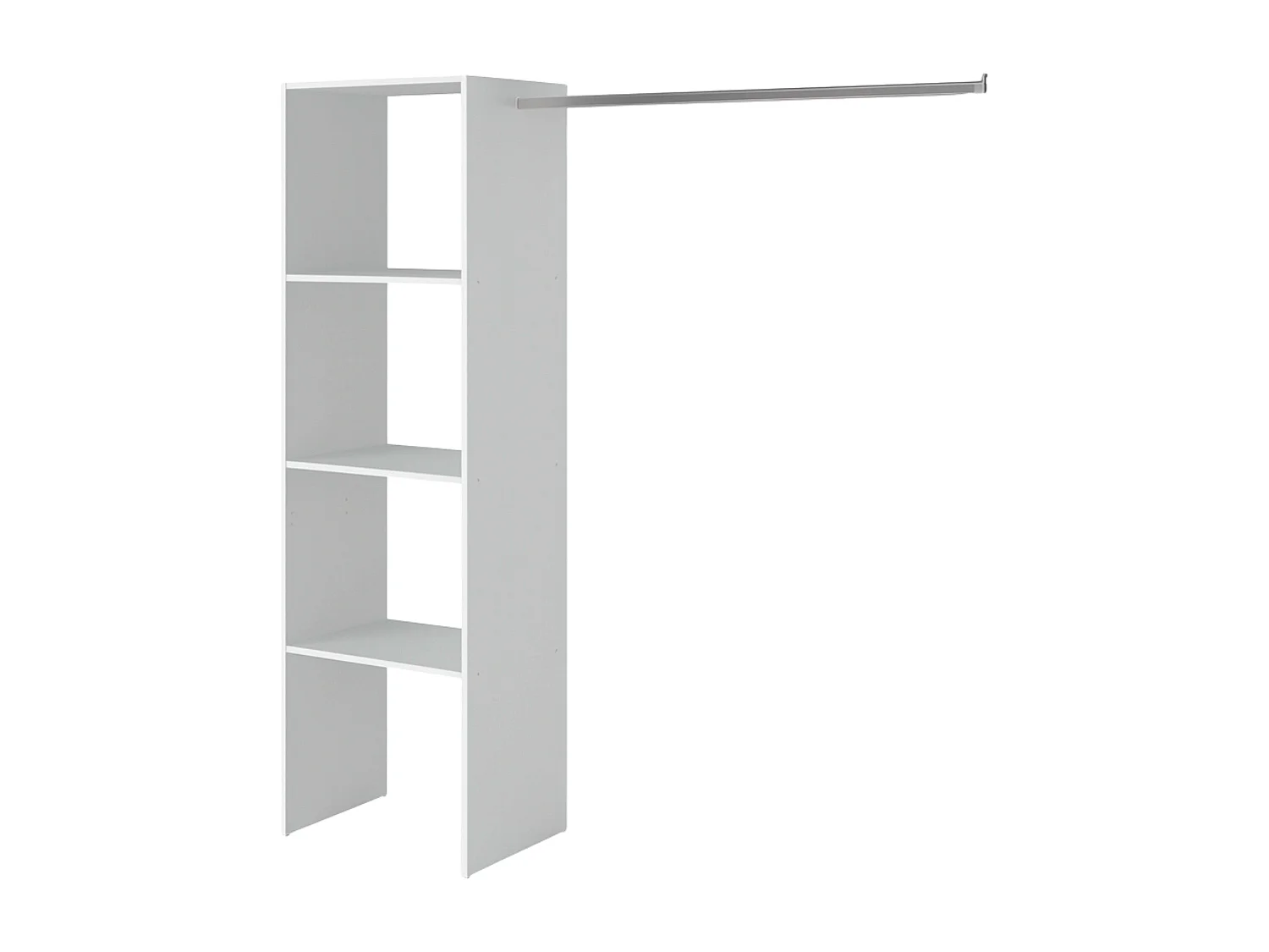 Dressing modulable sur mesure blanc avec module B, 3 étagères et bar 160x180 cm