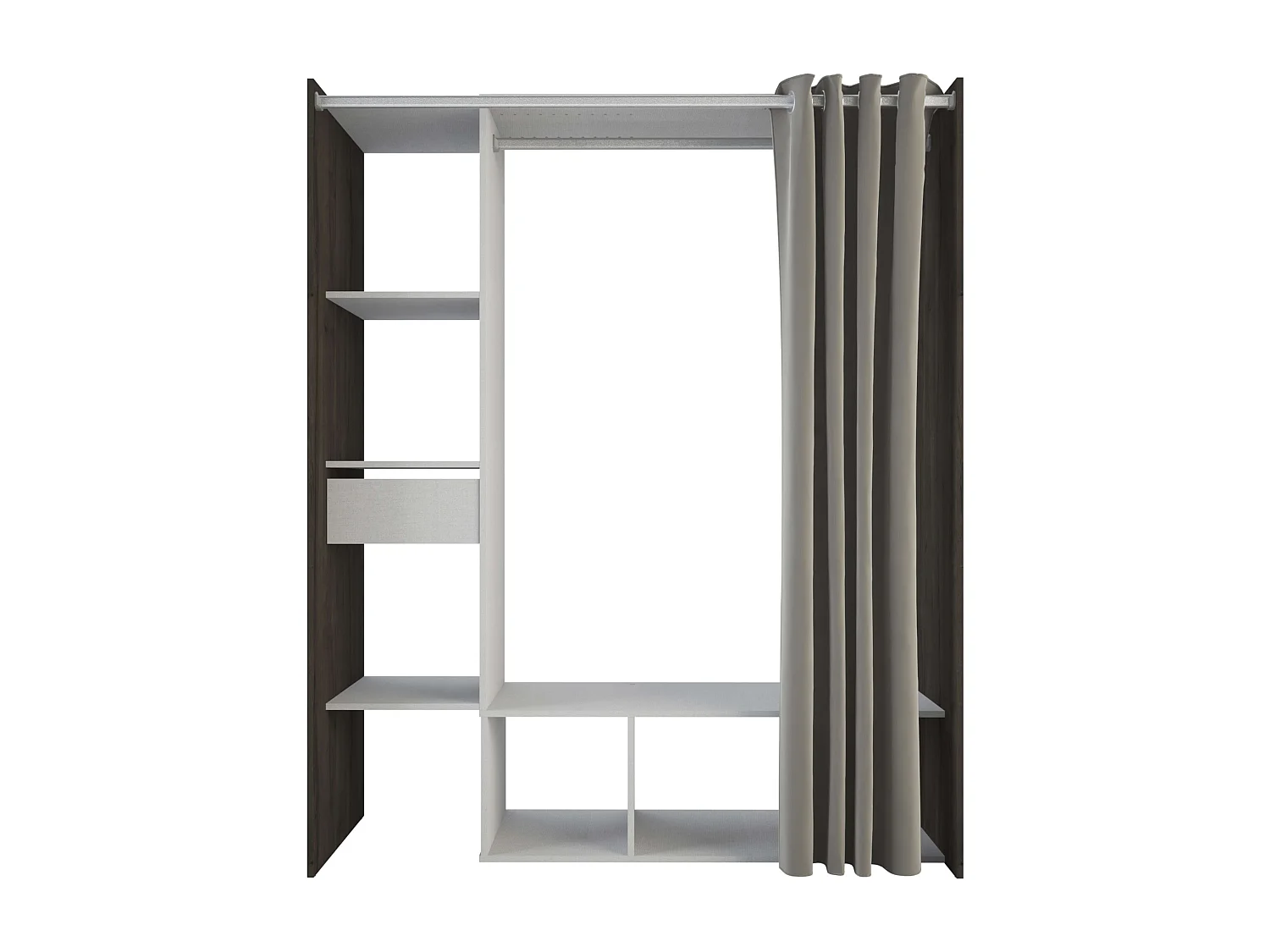 Vestidor Abierto Montana con cortina roble y lino