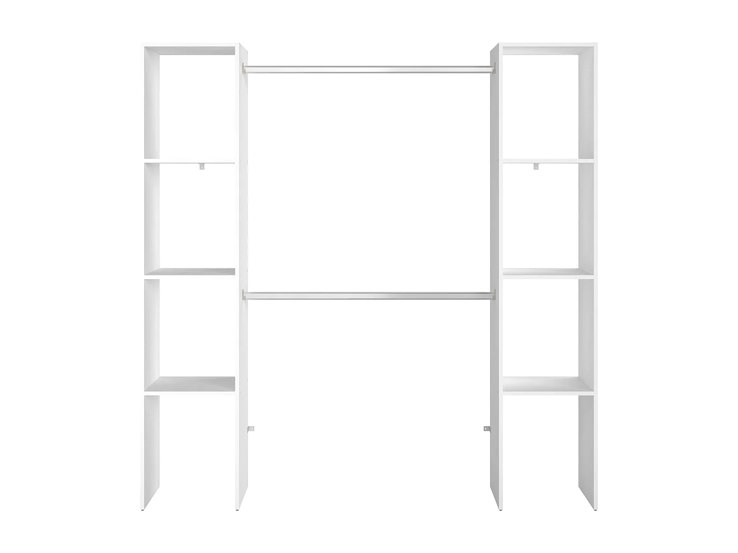 Camarim Modular Aberto Personalizado 2 Módulo A 6 Prateleiras 2 Barras 176x180 cm