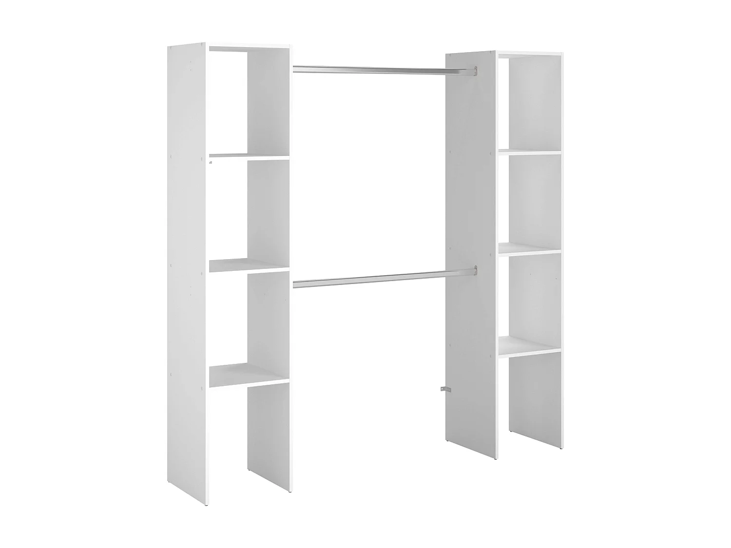 Camarim Modular Aberto Personalizado 2 Módulo A 6 Prateleiras 2 Barras 176x180 cm