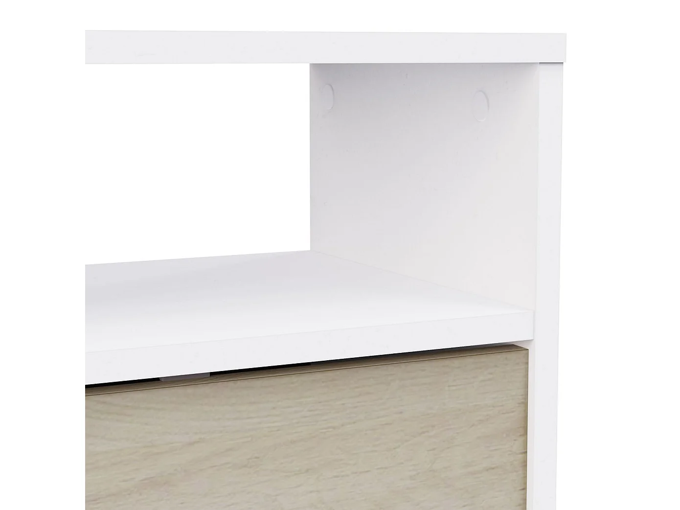 Mesita de noche Nano 1 puerta estante blanco mate roble kronberg 40,9x51,1cm