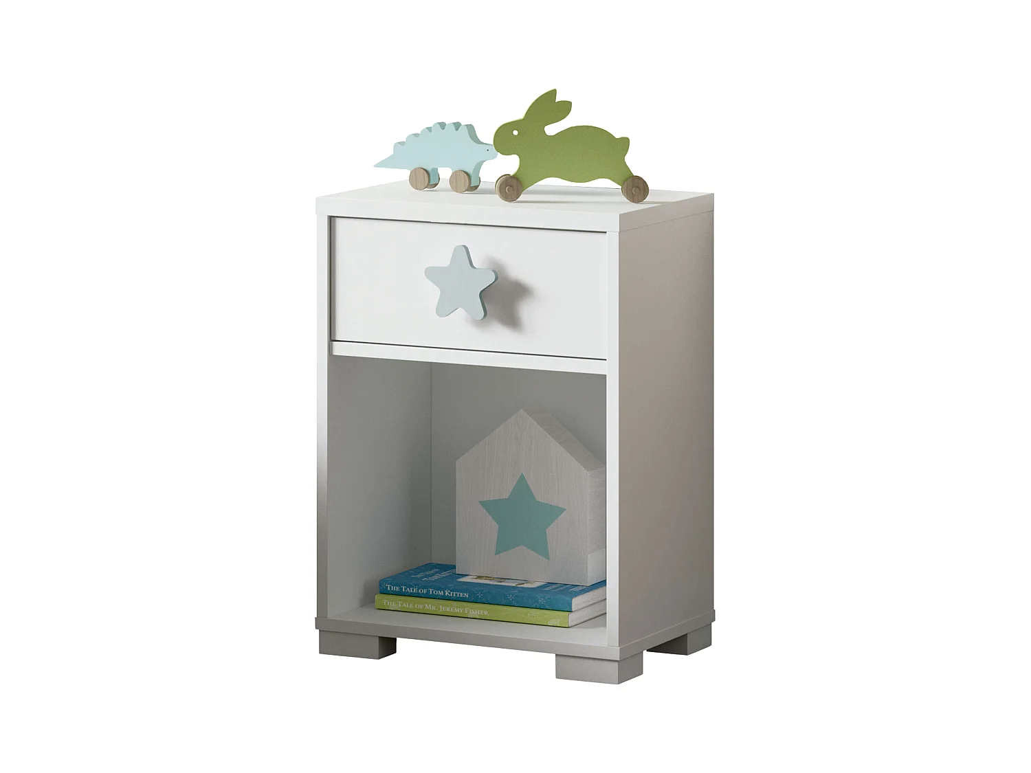 Table de chevet pour enfant White Star 56x40x33 cm