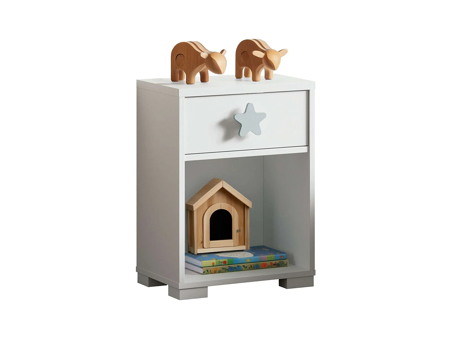Table de chevet pour enfant White Star 56x40x33 cm